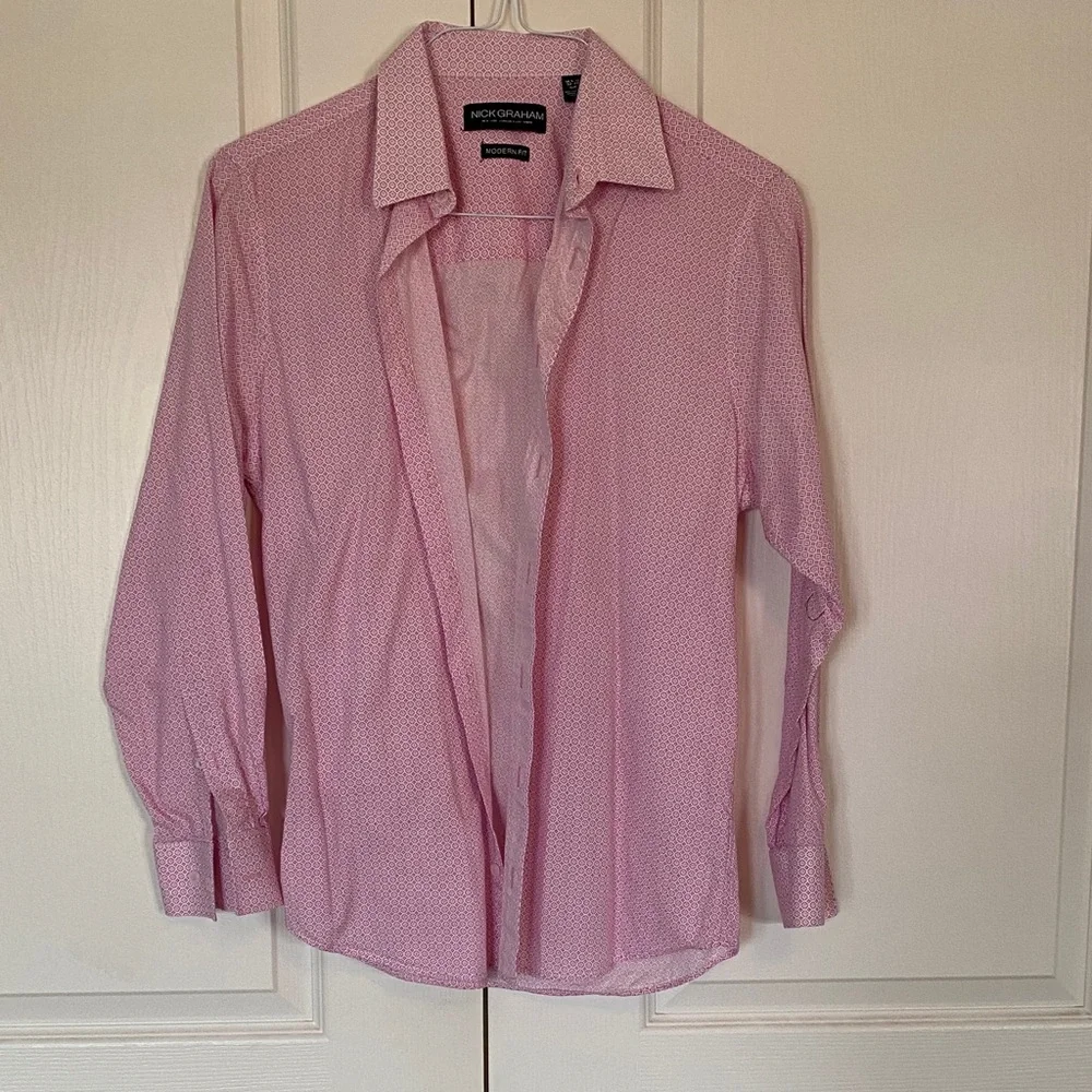 Men's Light Pink Button-Down Shirt - Picture 1 of 4